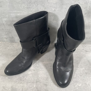 Capodarte Leather Buckle Bootie Womens Size US 6 Brazil 35 Black Ankle Boots EUC